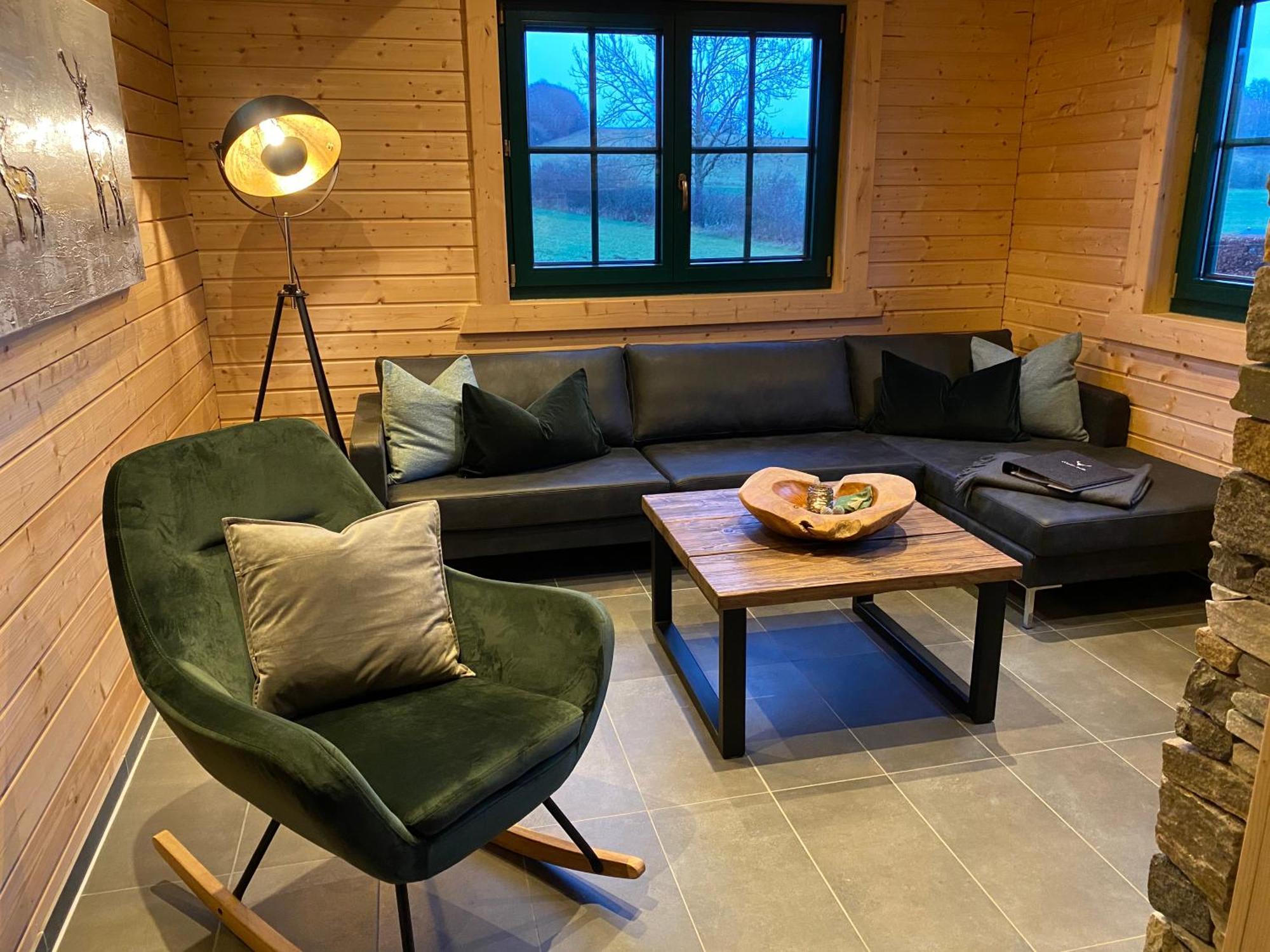 Holzhaus Onkel Fritz Mit Sauna Und Whirlwanne Esch  Exterior foto